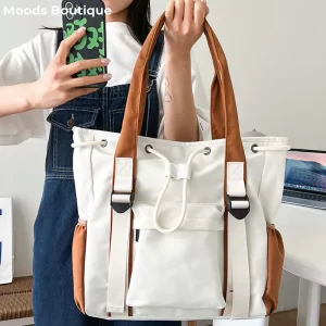Bolsa feminina, de ombro, transversal, de tecido de nylon à prova de respingos, crossbody,  de cordão multi-bolso, grande capacidade.