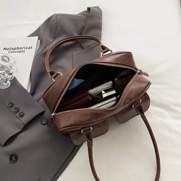 Bolsa feminina, de ombro com bolsos duplo, LEFTSIDE, bolsa axilas, bolsas, nova moda, tendência, designer. - Image 6