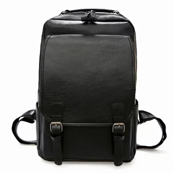 Mochila masculina de laptop de grande capacidade, casuais, de couro PU com zíper retrô,  impermeável de viagem. - Image 8