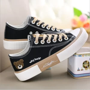 Sapato feminino de lona bonitos, respiráveis,  esportivos, casuais vulcanizados, altas.