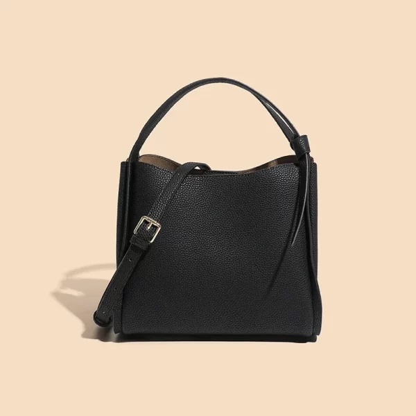Bolsa feminina, AIGO, de Balde, de Couro Monocromático, Sacos de mensageiro de grande capacidade, de ombro, Clássicas. - Image 7