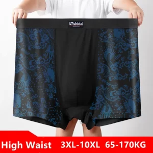 Cueca Boxer masculina, de cintura alta, 8xl, 9xl, impressão 140kg plus size, solta, 10xl overlarged, macios.
