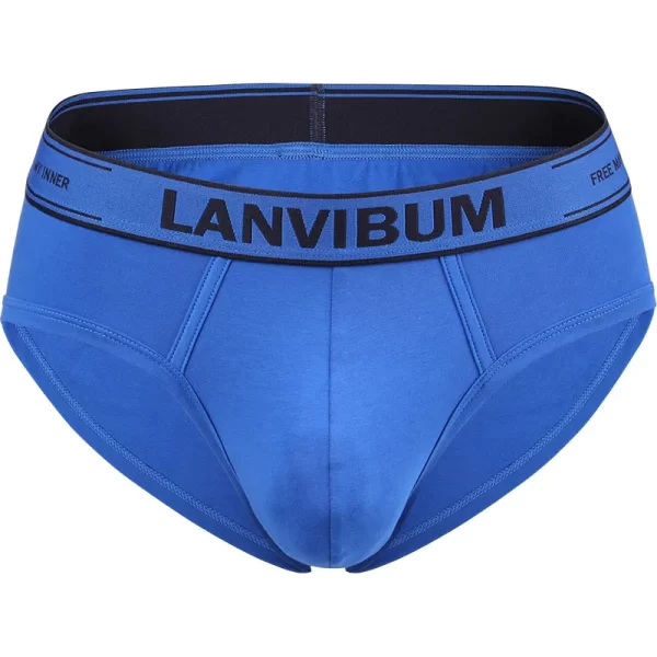 Cueca masculina,Lanvibum, de verão, tecido algodão, u convexo saco confortável respirável cor sólida simples meados cintura, interior. - Image 11