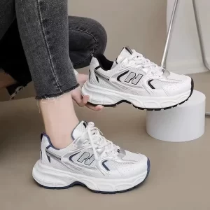 Tênis feminino de luxo branco respirável, moda designer, casual,  de cano baixo vulcanizado, novo, primavera.