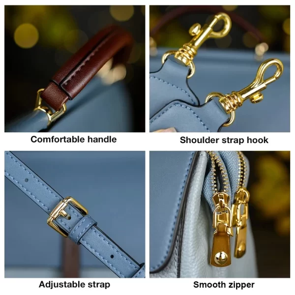 Bolsa feminina, Sacos crossbody de couro Jamhoo-Split, de escritório simples,  pequenas, de mensageiro, de ombro elegante. - Image 5