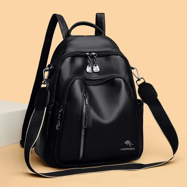 Mochila alta capacidade, feminina, escolares, de viagem, de ombro portátil, moda luxo, primavera e verão, 2024PU - Image 3
